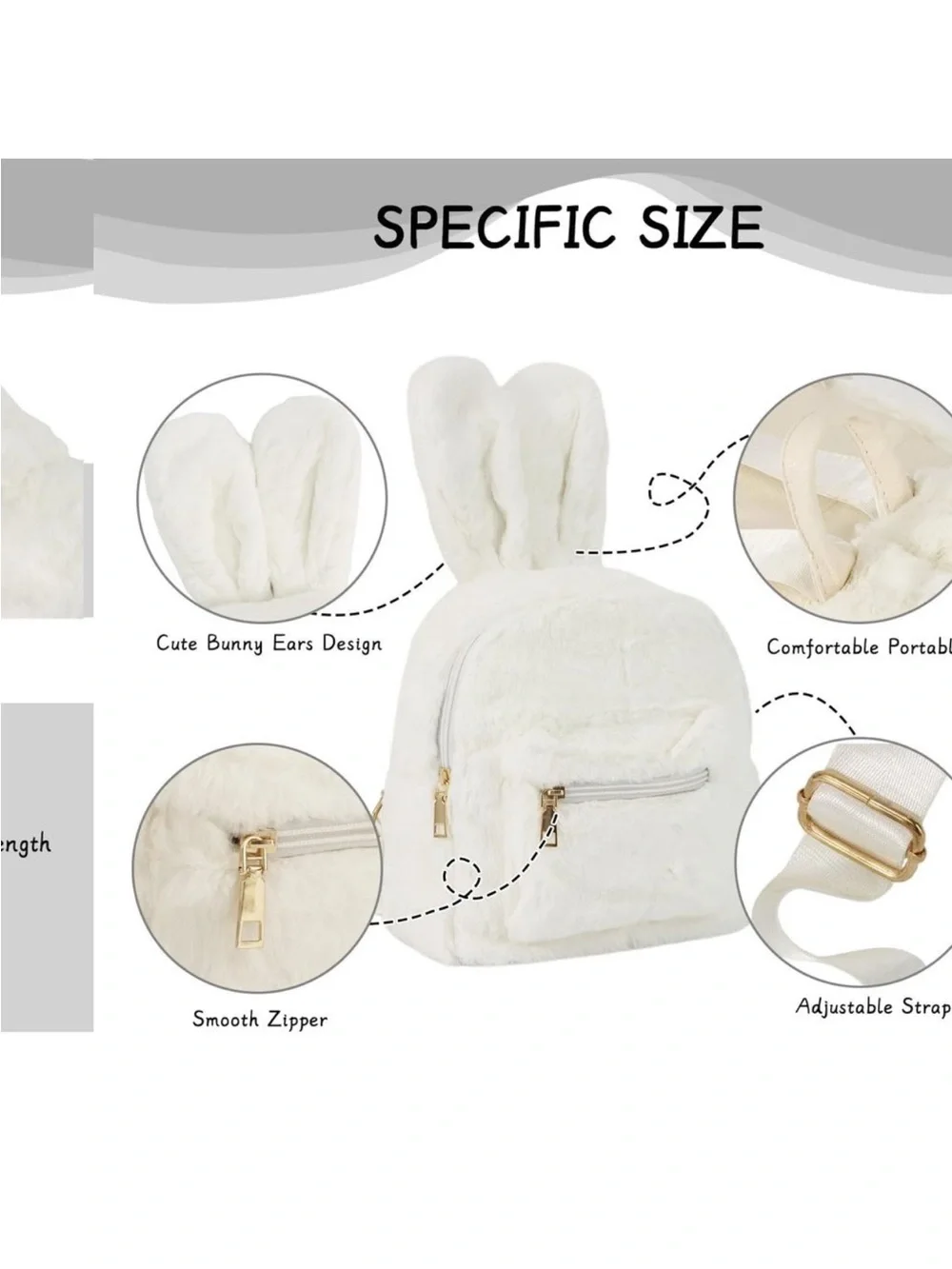 Cute Bunny Backpacks Rabbit Ears Backpack Fluffy Shoulder Bag new